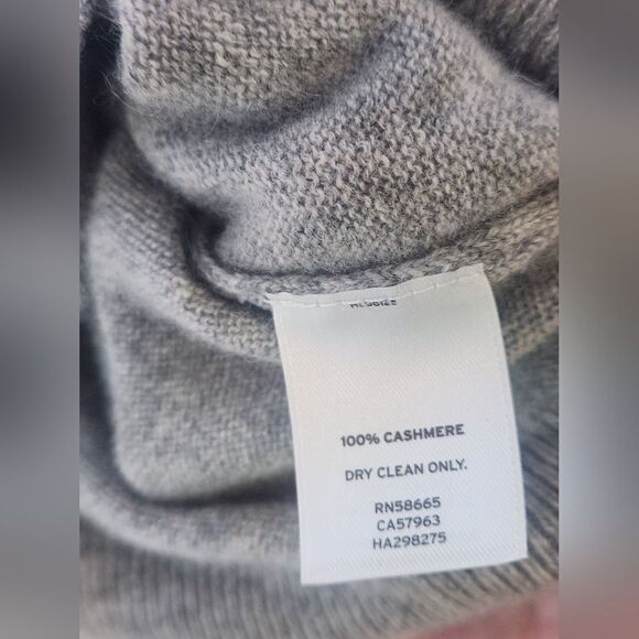 Halogen LP Gray Leopard Print 100% CASHMERE Crew Neck LngSlv Women’s Sweater - Picture 3 of 6